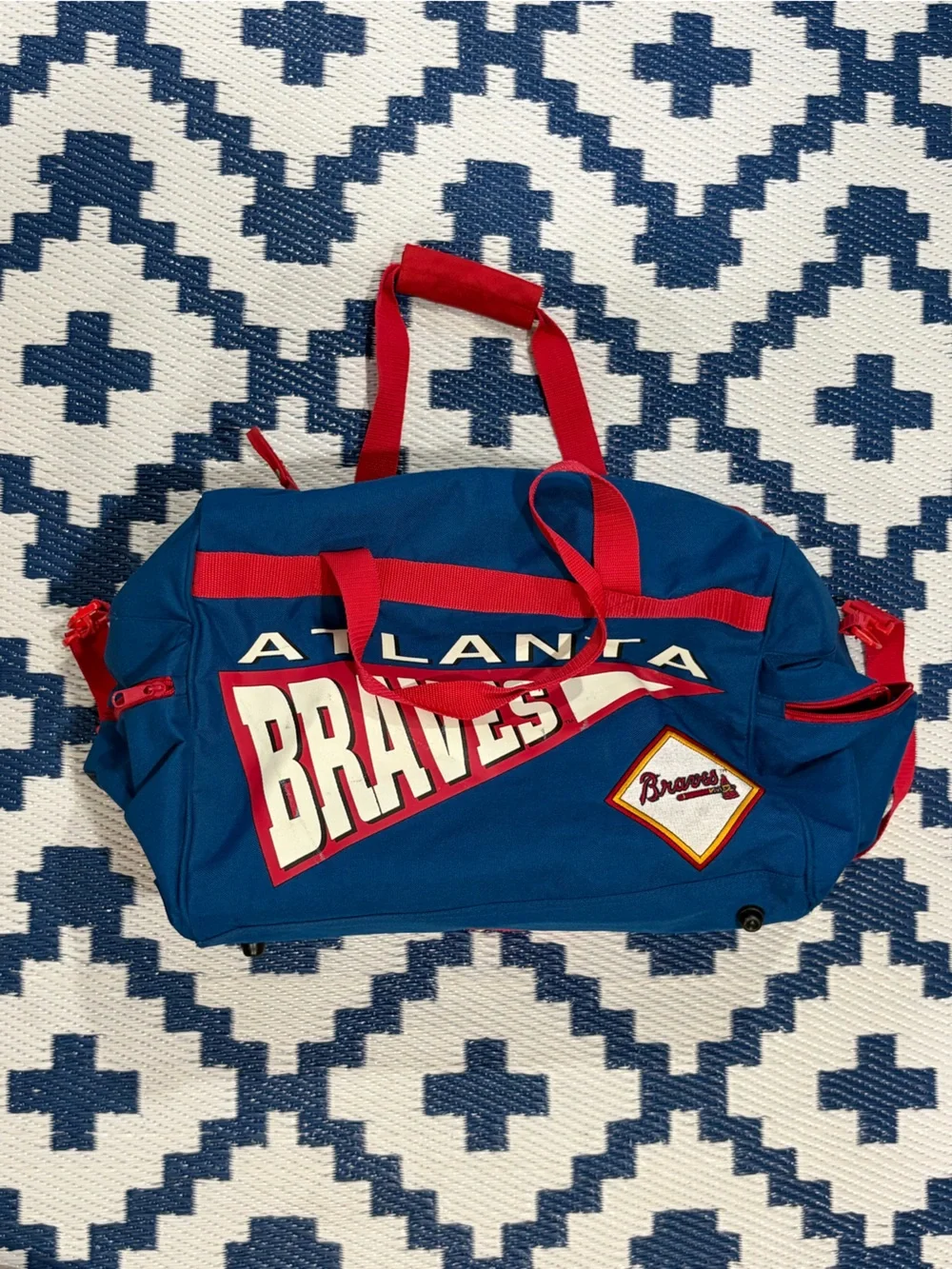 Vintage Atlanta Braves Duffel Baseball Sports Bag 90s